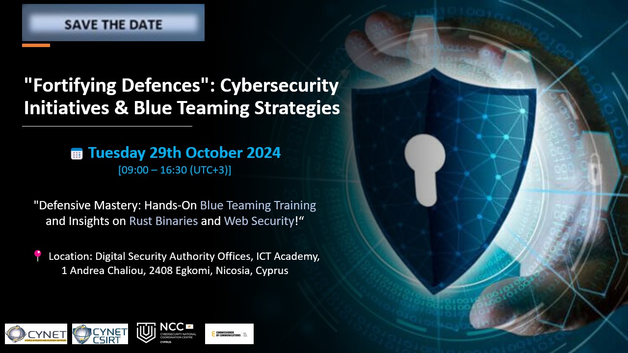 Save the Date: “Fortifying Defences” – Cybersecurity Initiatives & Blue Teaming Strategies